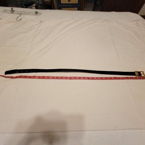 Anne Klein Black Textured Genuine Leather Belt SZ SM - Picture 5 of 6